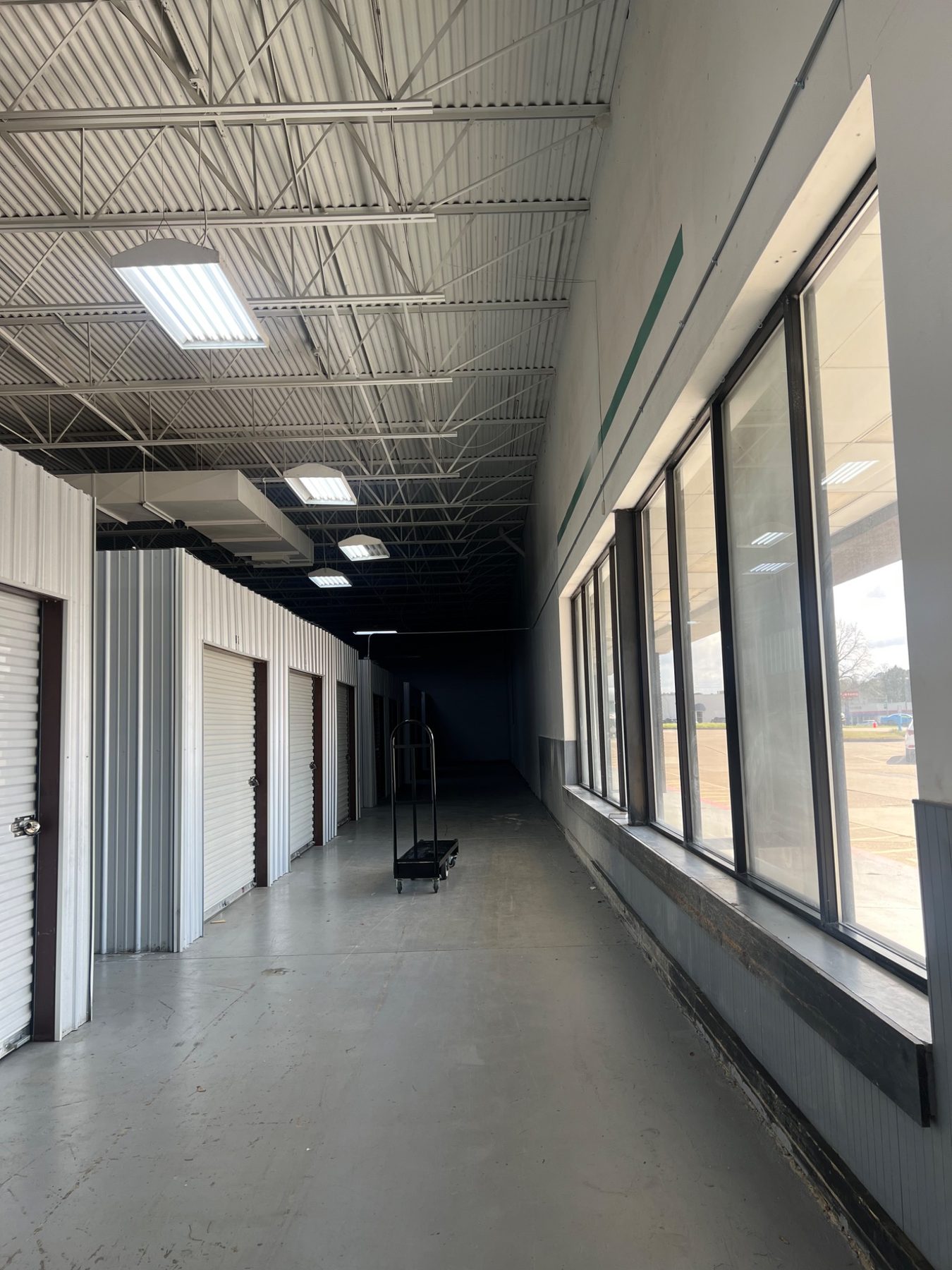 Interior corridor with windows